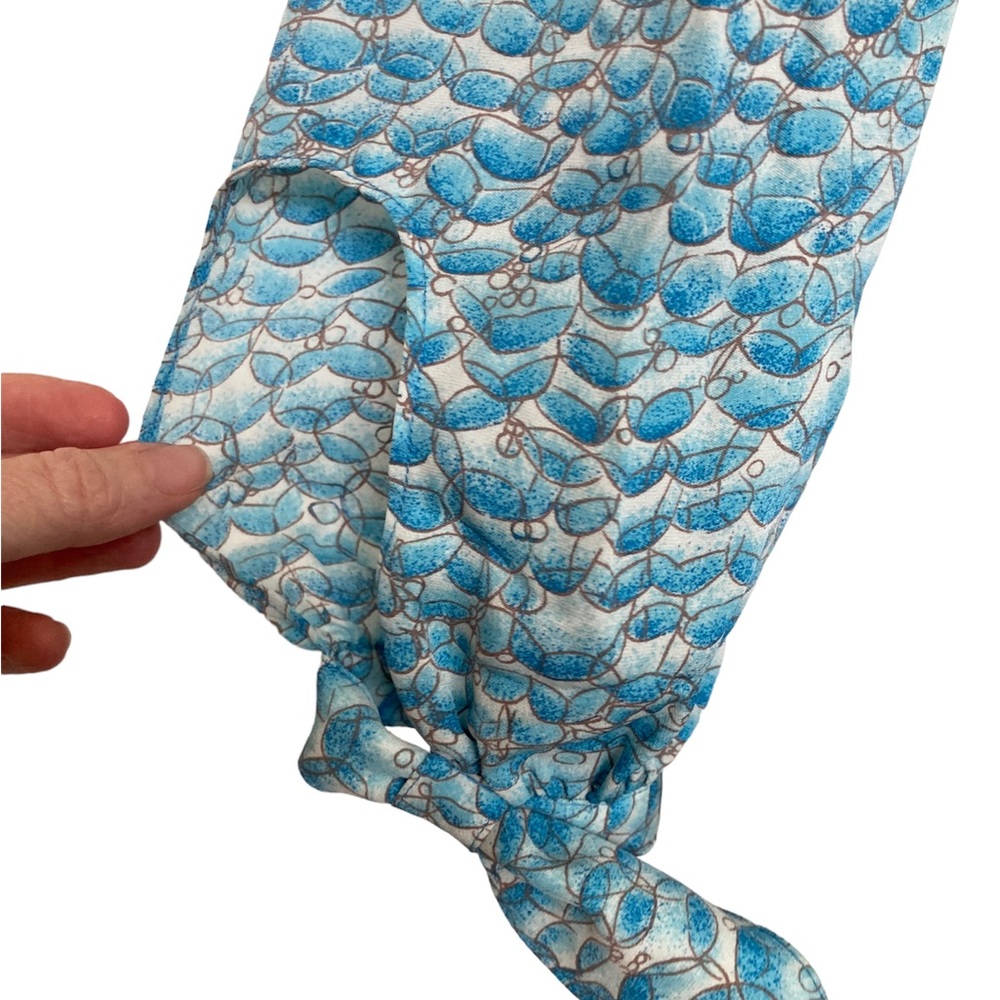 Diane Von Furstenberg Blue Silk Bubble Print Dress Sz 6 - Picture 4 of 6